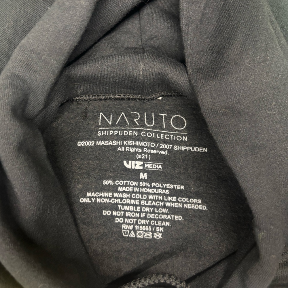 Naruto Shippuden Collection Hoodie Black Anime Graphic Pullover Size Medium - Picture 14 of 15